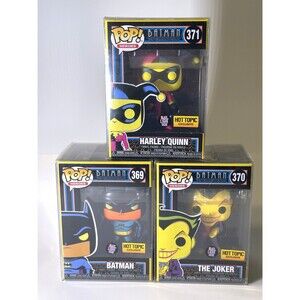 Funko Pop! DC  Batman Animated Series Black Light Glow Complete Set Joker Harley